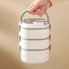 304 stainless steel square portable pot, three-layer student plastic lunch box, bento box, multi-layer lunch box, insulated lunch box Specification image